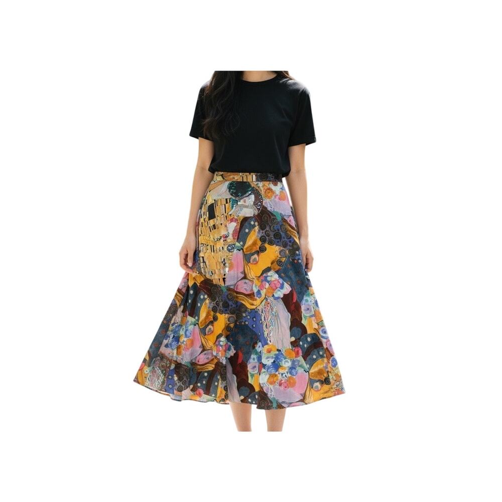 Vintage 1980s Carole Little Abstract Skirt Size 14